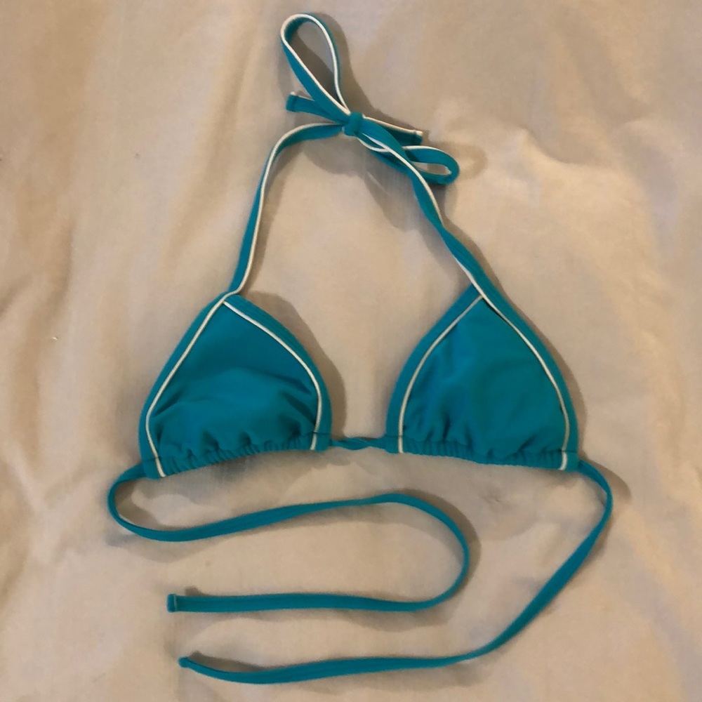 Blue and White Bikini Top
